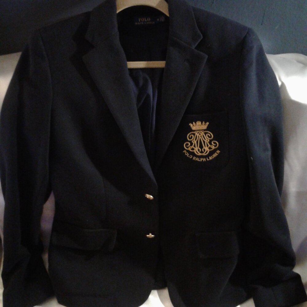 Classic & Preppy! Polo Ralph Lauren Navy Blue Crest Blazer